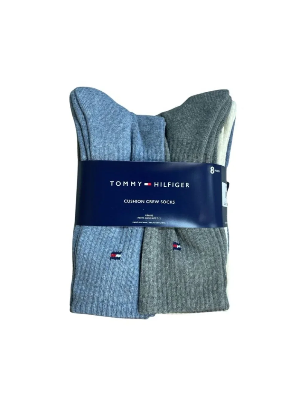 NWT Tommy Hilfiger Men's 7-12 Cushion Crew Socks 8-Pack Assorted Colors